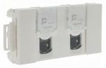 Prise 2xRJ45 cat.6FTP pour goulotte � clippage 3M Legrand Mosaic