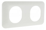 Plaque 2 postes - Blanc - Schneider Electric Ovalis - Horizontale