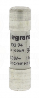 Fusible cartouche cylindrique - 10 x 38 - 0.5 Amp�res - Type gG HPC - Sans voyant