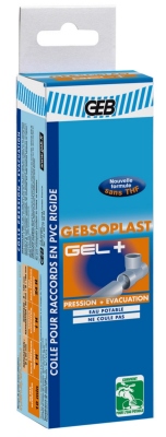 Colle pour raccord en PVC rigide - Geb GEBSOPLAST GEL PLUS - Flacon 125 ml