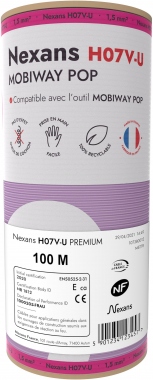 Fil rigide - H07VU - 1 x 1.5 mm� - Violet - Couronne de 100 M�tres - Mobiway POP