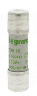 Fusible cartouche cylindrique - 10 x 38 mm - 10 Amp�res