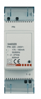 Alimentation - BUS - Suppl�mentaire - 27 Volts - DC - 0.6A - Bticino 346020