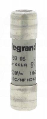 Fusible cartouche cylindrique - 10 x 38 - 6 Amp�res - Type gG HPC - Sans voyant