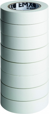 Ruban adh�sif isolant - 15 mm x 10 m x 0.15 mm - Blanc - Lot de 8 - Bizline 103002