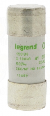 Fusible cartouche cylindrique - 22 x 58 - 80 Amp�res - Type aM HPC - Sans Percuteur