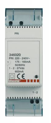Alimentation - BUS - Suppl�mentaire - 27 Volts - DC - 0.6A - Bticino 346020