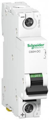 Disjoncteur Schneider C60H-DC - 250VDC - 16 amp�res - 1 P�le - Courbe C - Schneider electric A9N61511