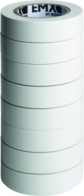 Ruban adh�sif isolant - 15 mm x 10 m x 0.15 mm - Blanc - Lot de 8 - Bizline 103002