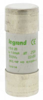 Fusible cartouche cylindrique - 22 x 58 - 25 Amp�res - Type aM HPC - Sans Percuteur