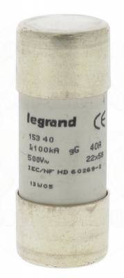 Fusible cartouche cylindrique - 22 x 58 - 40 Amp�res - Type gG HPC - Sans percuteur