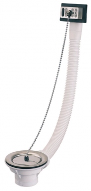 Bonde plastique - Evier gr�s - Avec trop plein 1 cuve - Diam�tre 60 mm - A bouchon - nf - Altech 85260000034
