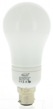 Ampoule fluocompacte B22 9 Watts forme poire