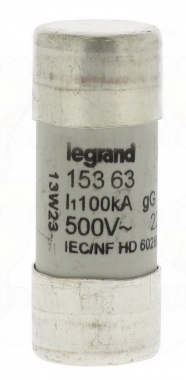 Fusible cartouche cylindrique - 22 x 58 - 63 Amp�res - Type gG HPC - Sans percuteur