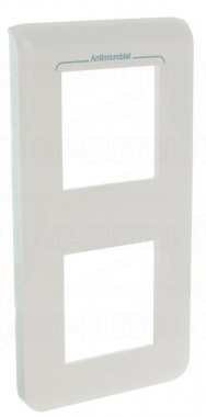 Enjoliveur 2X2 modules vertical Legrand Mosaic antimicrobien