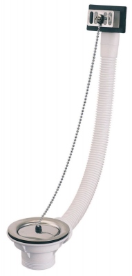 Bonde plastique - Evier gr�s - Avec trop plein 1 cuve - Diam�tre 60 mm - A bouchon - nf - Altech 85260000034