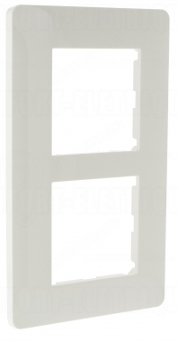 Plaque 2 postes vertical, entraxe de 57 mm Hager Essensya blanc
