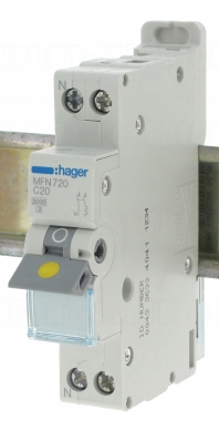 Disjoncteur 20A 3kA courbe C phase neutre Hager � vis
