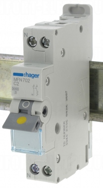 Disjoncteur 2A 3kA courbe C phase neutre Hager � vis