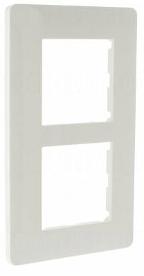 Plaque 2 postes vertical, entraxe de 57 mm Hager Essensya blanc