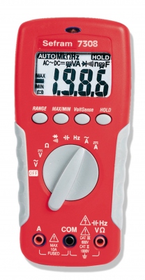 Multim�tre num�rique - Avec un jeu cordons - CEI1010 CATIII 600V - Sefram Instruments SEFRAM7308