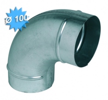 Coude � 90 degr�s diam�tre 100 mm en acier galvanis�
