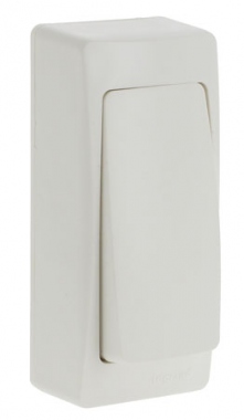 Bouton poussoir saillie �troit complet blanc