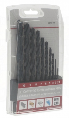 Coffret de 10 forets m�taux HSS cylindrique