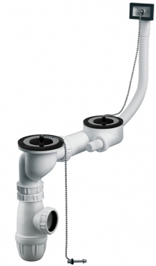 Ensemble �vacuation - Pour �vier - 2 cuves - Avec trop plein - Altech 7043842