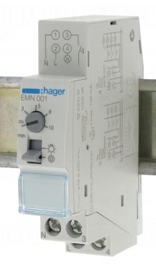 Minuterie 230 V 1 contact r�glable de 30s � 10 min HAGER EMN001