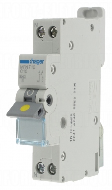 Disjoncteur 10A 3kA courbe C phase neutre Hager � vis