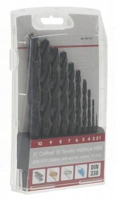 Coffret de 10 forets m�taux HSS cylindrique