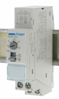 Minuterie 230 V 1 contact r�glable de 30s � 10 min HAGER EMN001