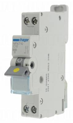Disjoncteur 10A 3kA courbe C phase neutre Hager � vis