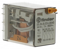 Relais miniature 24 volts AC 4 contacts 7 amp�res
