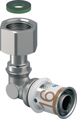 Coude � sertir - Ecrou libre - S-Press PLUS - 16 mm vers 3/8 - Uponor 1070611