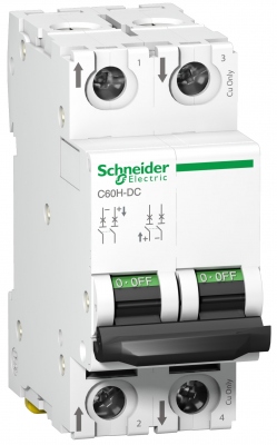 Disjoncteur - Schneider C60H-DC - 2 P�les - 0.5 Amp�re - Courbe C - A9N61520