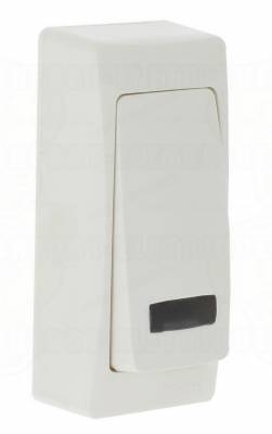 Bouton poussoir � voyant saillie �troit complet blanc