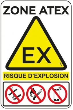Panneau - PVC - Rectangle - ZONE ATEX - Lot de 1 - Bizline 730753
