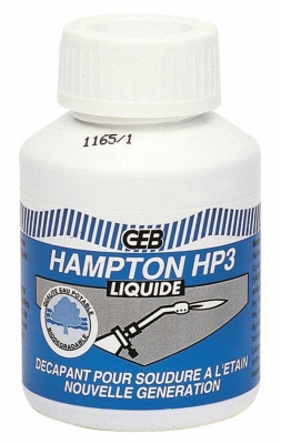 D�capant liquide HAMPTON HP3 pour brasage tendre - Flacon 80ml - Avec bouchon-pinceau - Geb