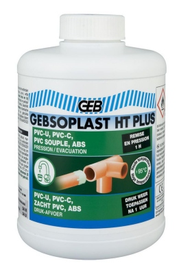 Colle pour PVC - GEBSOPLAST HT PLUS  - Pot de 250ml - Avec pinceau - GEB 504855