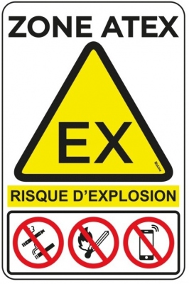 Panneau - PVC - Rectangle - ZONE ATEX - Lot de 1 - Bizline 730753