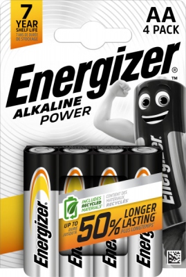 Pile alcaline Energizer Power - LR6 - 1.5 Volts - Blister de 4 piles - Energizer 246599