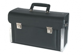 Valise verrouillable pour outils en cuir noir