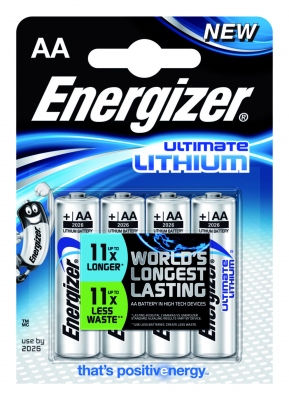 Pile lithium Energizer Ultimate - LR6 - 1.5 Volts - Blister de 4 piles