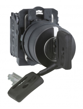 Bouton Tournant - A cl� 455 - 1 NO - 3 positions - Fixe - G / M / D - Schneider XB5AG03