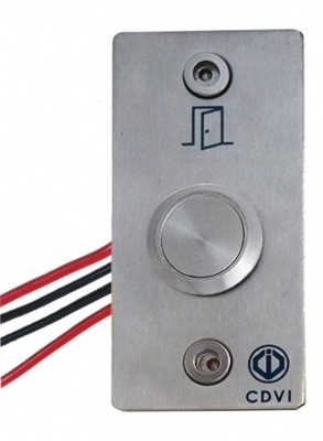 Bouton poussoir - 1 x NO/NF - Avec cables et plaque Inox - CDVI BPNONFCAB