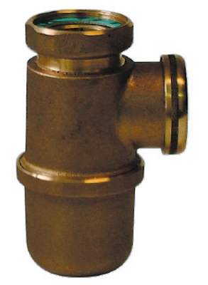 Siphon � culot d�montable - 40 x 49 - En laiton brut - Pour �vier - Valentin 36620000900