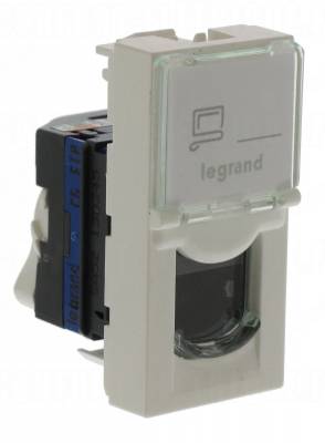 Prise RJ 45 cat. 6 FTP blanche 1M Legrand Mosaic
