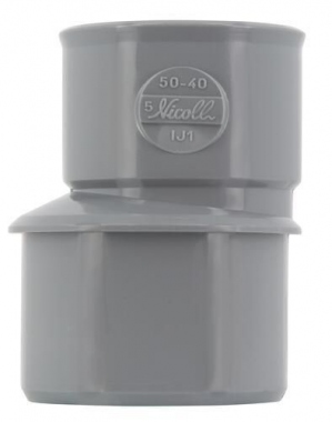 R�duction PVC - M�le / Femelle - Ext�rieure - Excentr�e - Diam�tre 50/40 mm - Nicoll UIJ1